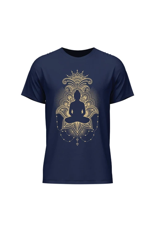 Koszulka męska Budda Medytacja - granatowa