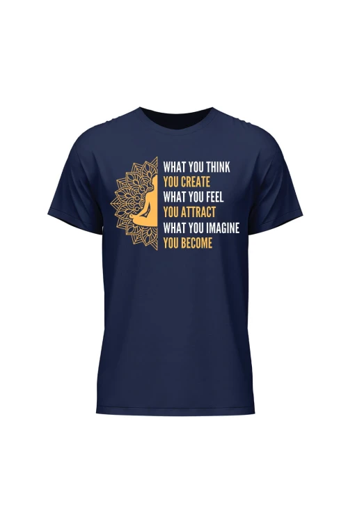 Koszulka męska What you think you create - granatowa