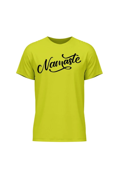 Koszulka męska Namaste Napis - limonka