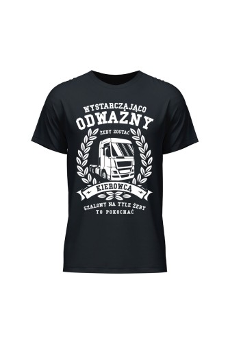 Koszulka męska Odważny kierowca - czarna