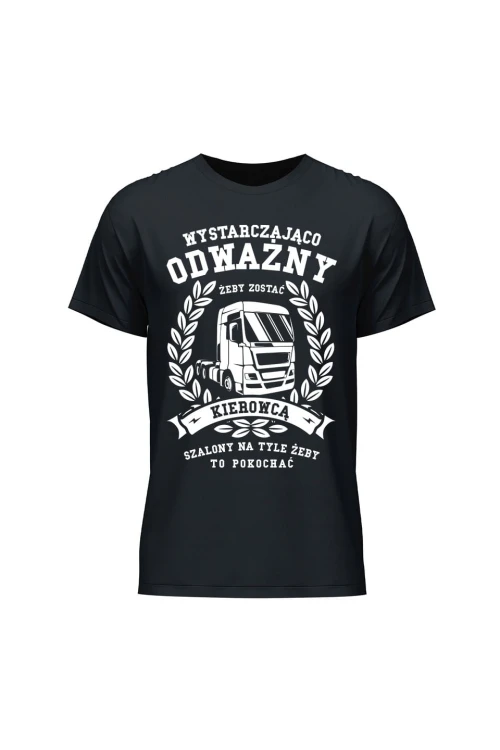 Koszulka męska Odważny kierowca - czarna
