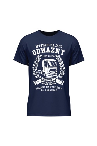 Koszulka męska Odważny kierowca - granatowa