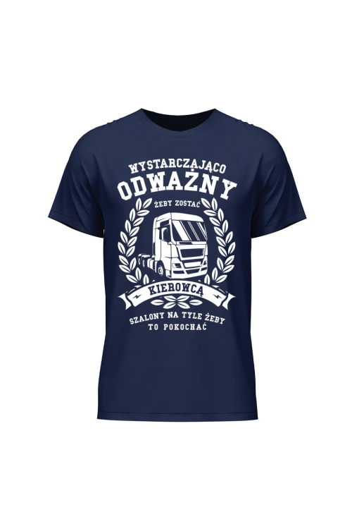 Koszulka męska Odważny kierowca - granatowa