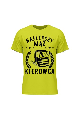 Koszulka męska Najlepszy mąż kierowca - limonka