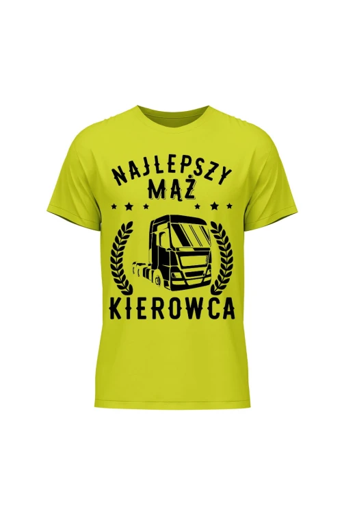 Koszulka męska Najlepszy mąż kierowca - limonka