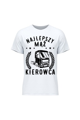 Koszulka męska Najlepszy mąż kierowca - biała