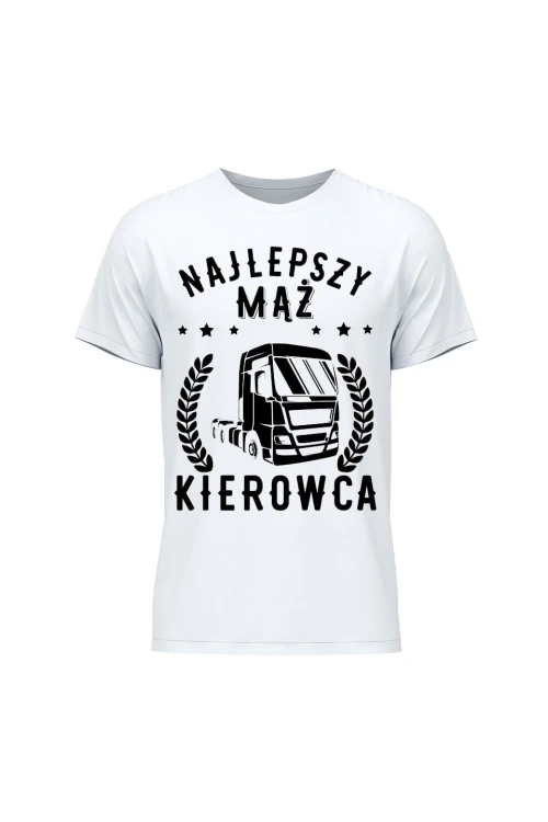 Koszulka męska Najlepszy mąż kierowca - biała