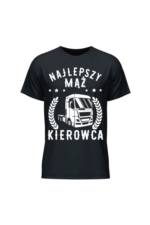 Koszulka męska Najlepszy mąż kierowca - czarna