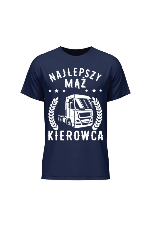 Koszulka męska Najlepszy mąż kierowca - granatowa