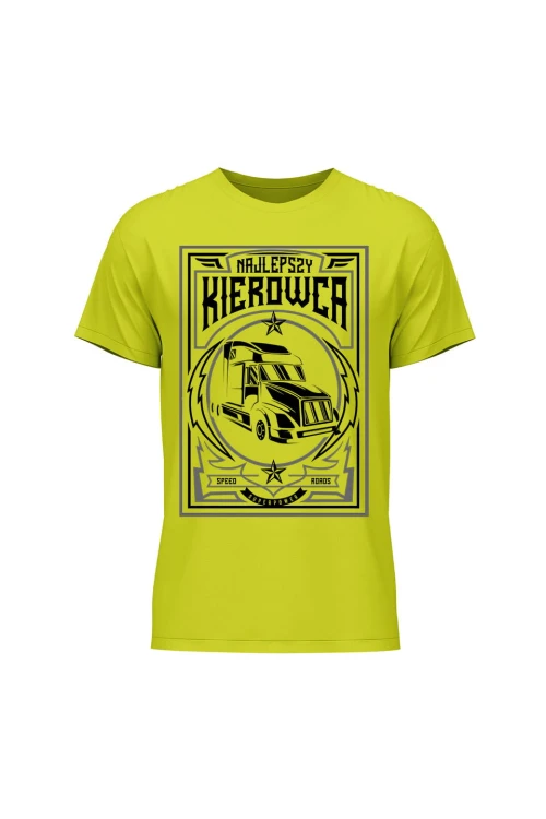Koszulka męska Najlepszy kierowca retro - limonka