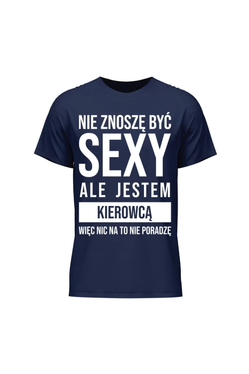 Koszulka męska Sexy kierowca - granatowa