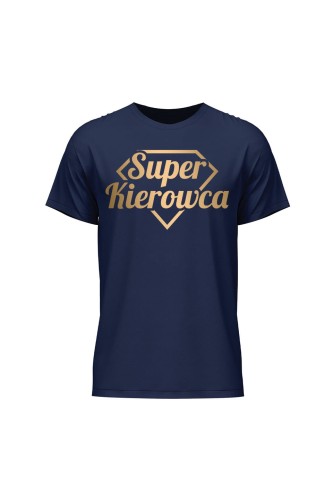 Koszulka męska Super kierowca złoty - granatowa