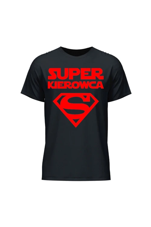 Koszulka męska Super kierowca czerwony - czarna