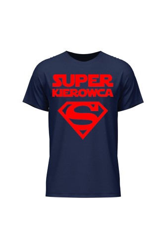 Koszulka męska Super kierowca czerwony - granatowa