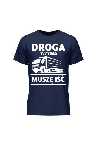 Koszulka męska Droga wzywa muszę iść - granatowa