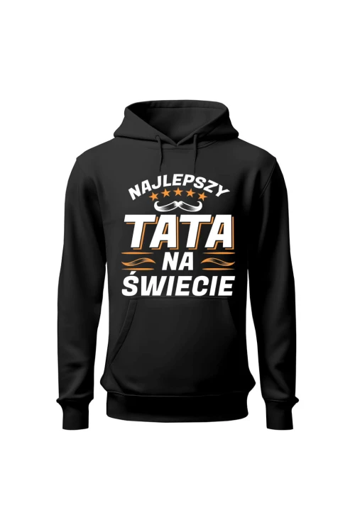 Bluza męska z kapturem Najlepszy tata na świecie - czarna