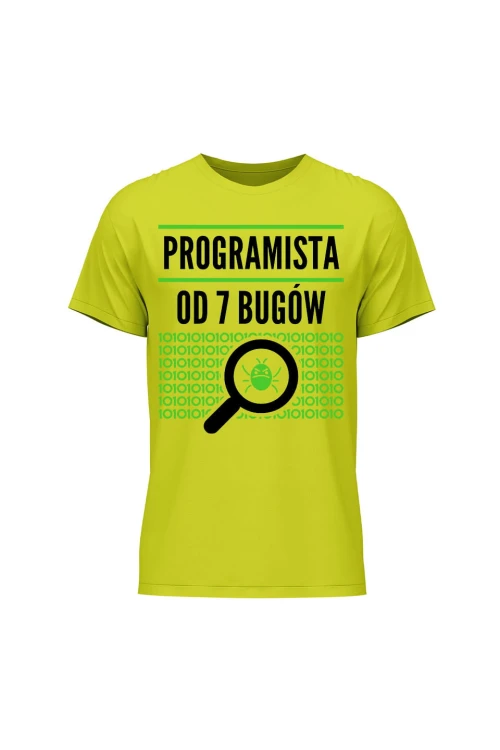 Koszulka męska Programista od siedmiu bugów - limonka