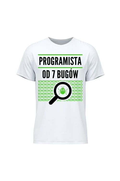 Koszulka męska Programista od siedmiu bugów - biała