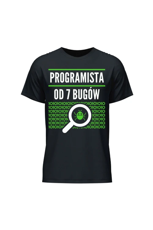 Koszulka męska Programista od siedmiu bugów - czarna