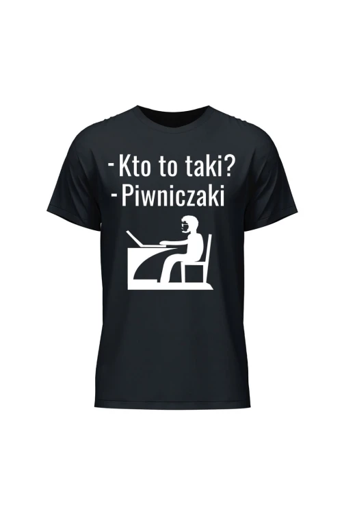 Koszulka męska Kto to taki? Piwniczaki - czarna