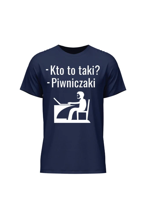 Koszulka męska Kto to taki? Piwniczaki - granatowa