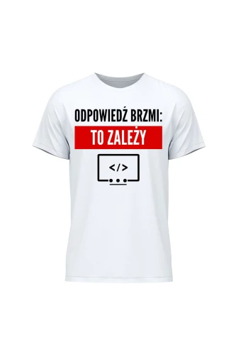 Koszulka męska Odpowiedź brzmi To zależy