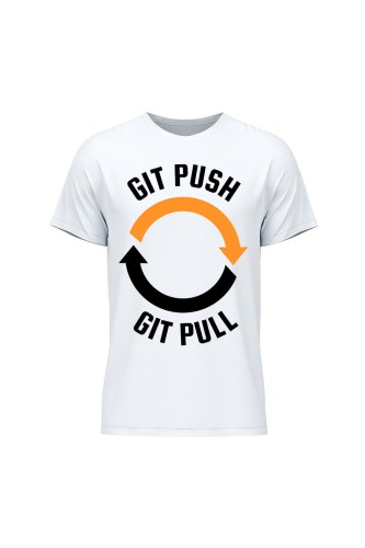 Koszulka męska Git push git pull - biała