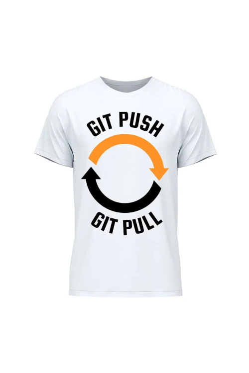 Koszulka męska Git push git pull - biała