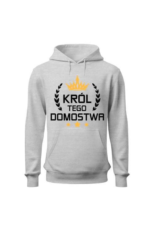 Bluza męska z kapturem Król tego domostwa - szara