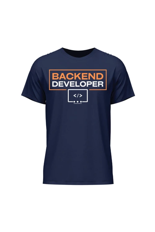Koszulka męska Backend developer - granatowa