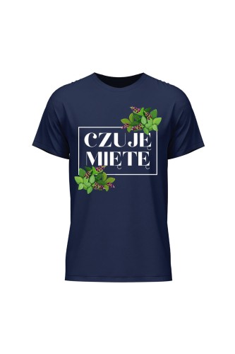 Koszulka męska Czuję miętę - granatowa