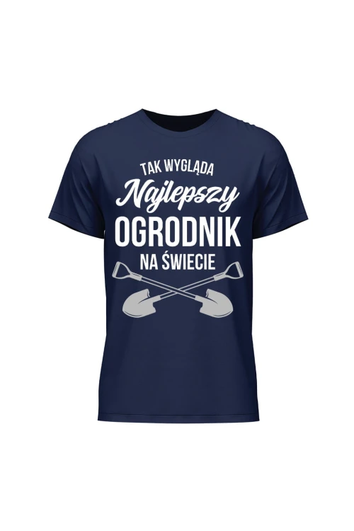 Koszulka męska Tak wygląda najlepszy ogrodnik na świecie - granatowa