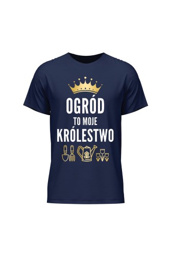Koszulka męska Ogród to moje królestwo - granatowa