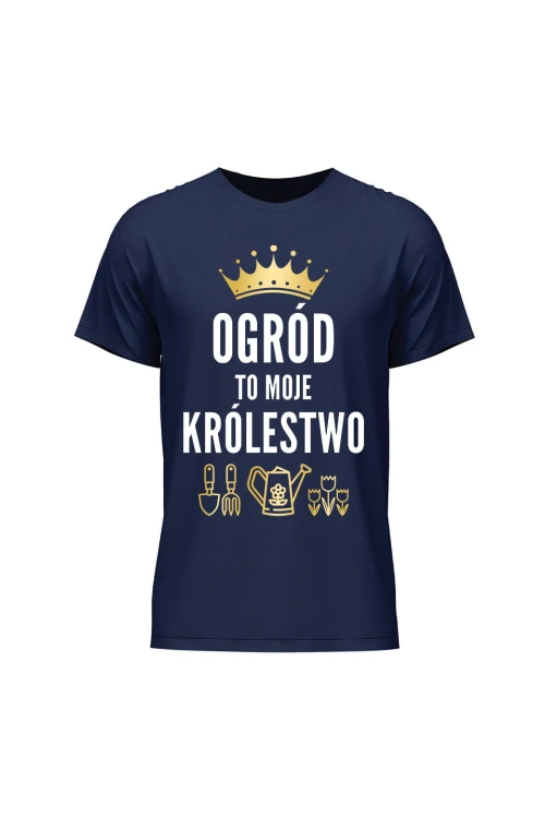 Koszulka męska Ogród to moje królestwo - granatowa