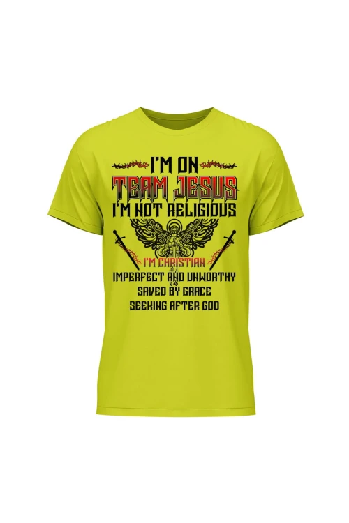 Koszulka męska I'm on team Jesus - limonka