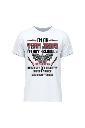 Koszulka męska I'm on team Jesus - biała