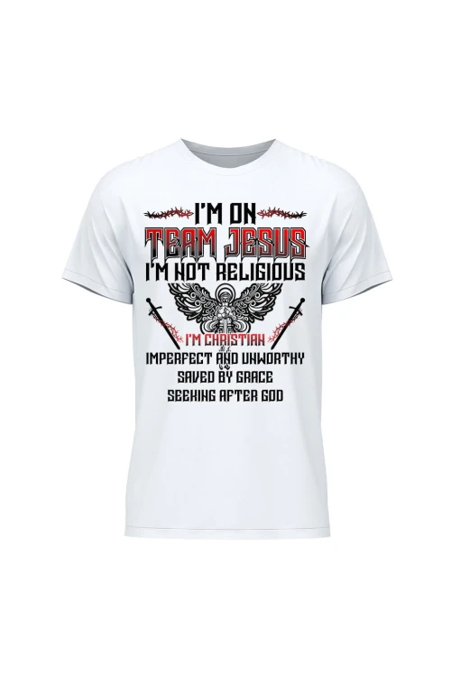 Koszulka męska I'm on team Jesus - biała