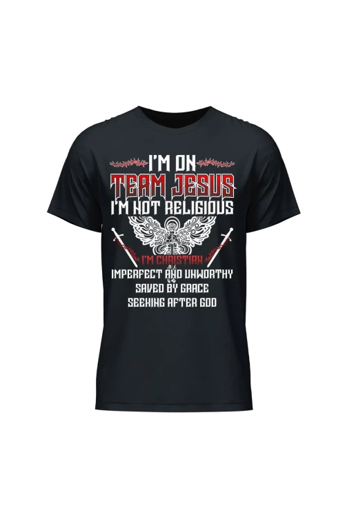 Koszulka męska I'm on team Jesus - czarna