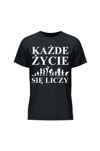 Koszulka męska Każde życie się liczy - czarna