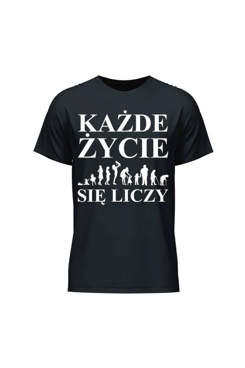 Koszulka męska Każde życie się liczy - czarna