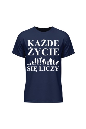 Koszulka męska Każde życie się liczy - granatowa