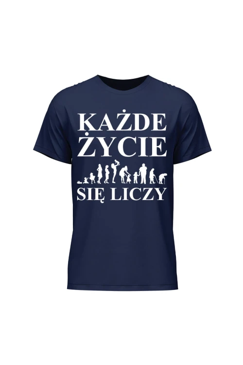 Koszulka męska Każde życie się liczy - granatowa