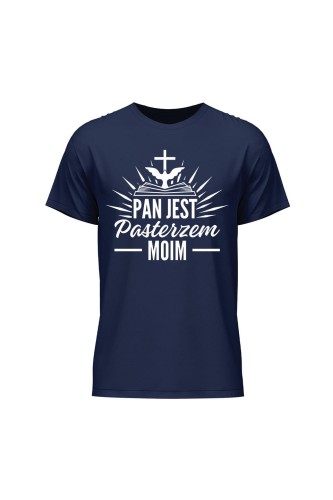 Koszulka męska Pan jest pasterzem moim - granatowa