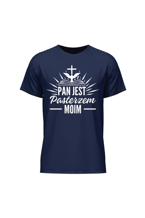Koszulka męska Pan jest pasterzem moim - granatowa
