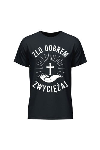 Koszulka męska Zło dobrem zwyciężaj - czarna