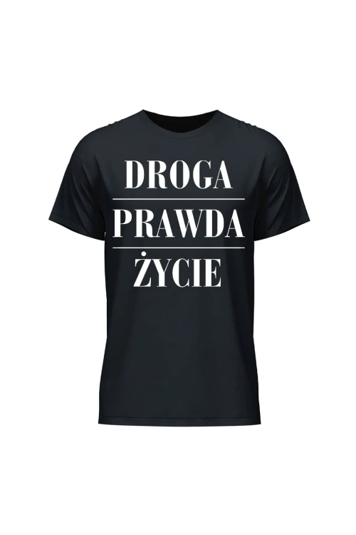 Koszulka męska Droga prawda życie - czarna