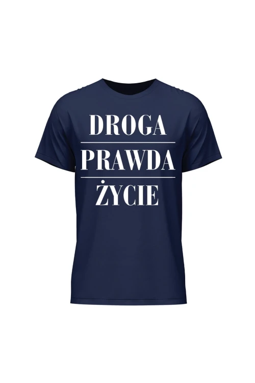 Koszulka męska Droga prawda życie - granatowa