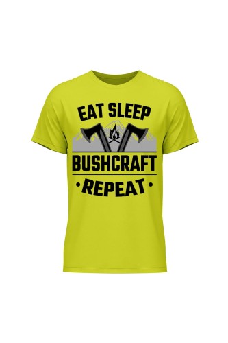 Koszulka męska East sleep bushcraft repeat - limonka