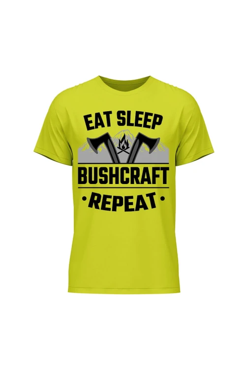 Koszulka męska East sleep bushcraft repeat - limonka