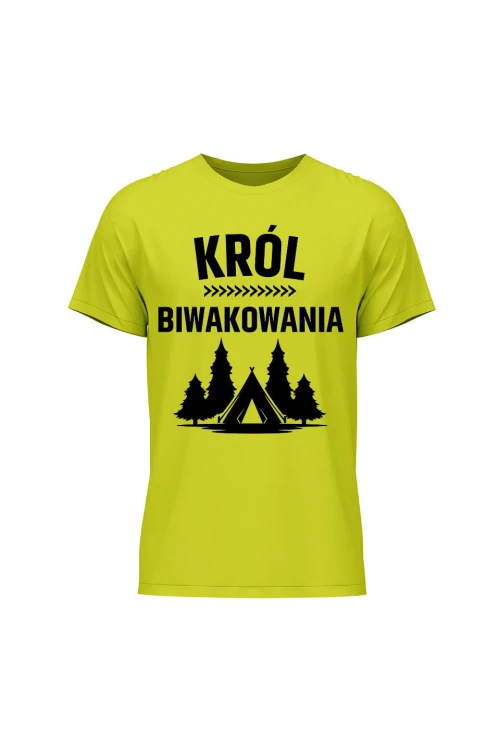 Koszulka męska Król biwakowania - limonka
